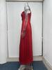 2025 New Off-Shoulder High-Slit Sleeveless Long Dress - European and American Women's Fashion