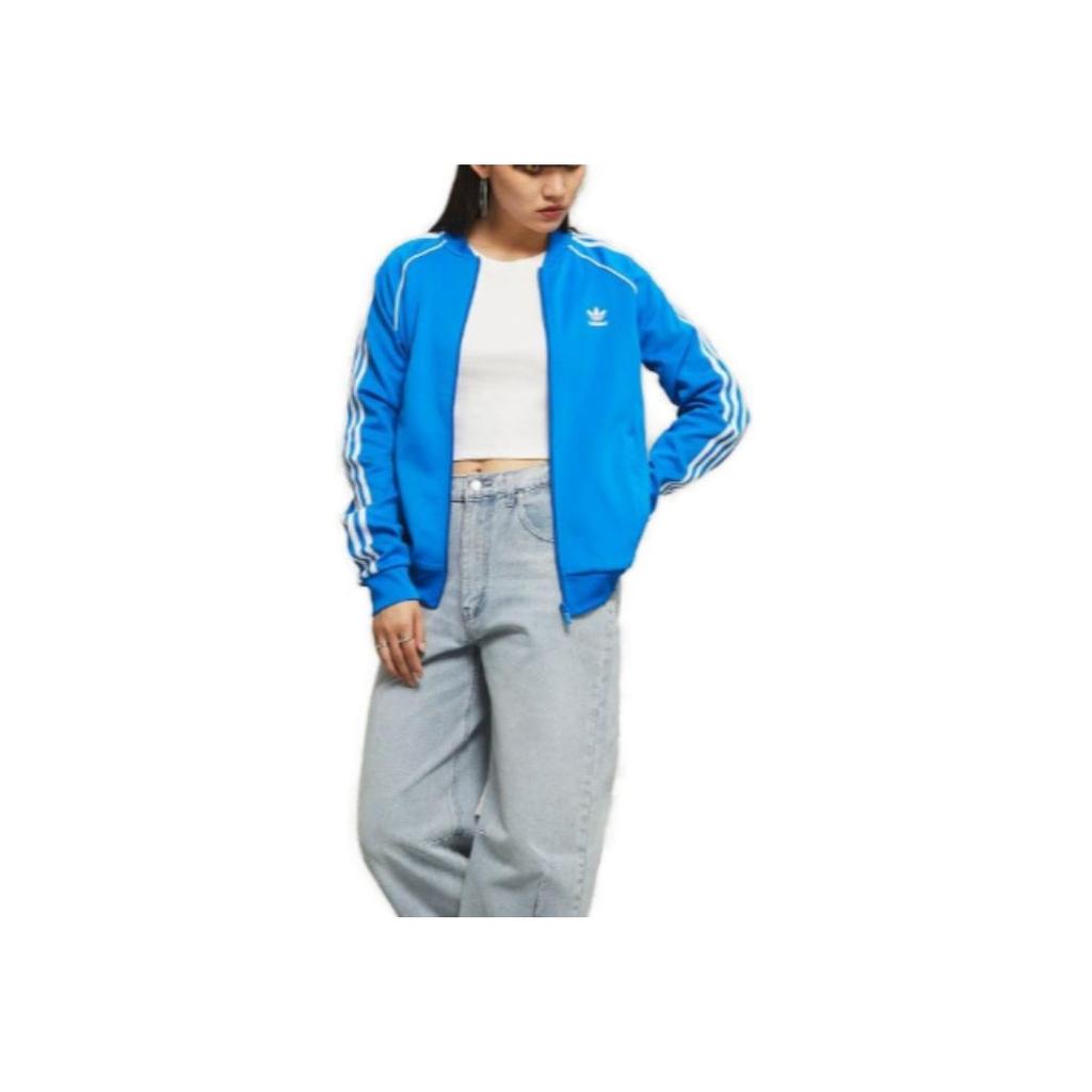 adidas Originals Sst Gestreifte Reißverschlussjacke Damenjacken Blau IL3794