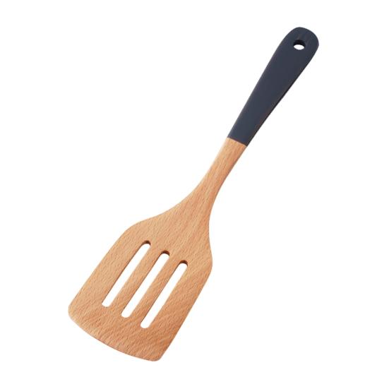 Wooden Spatula Soup Spoon with Ergonomic Handle Non-Slip Heat-Resistant Stir-Fry Pan Spatula Rice Spoon