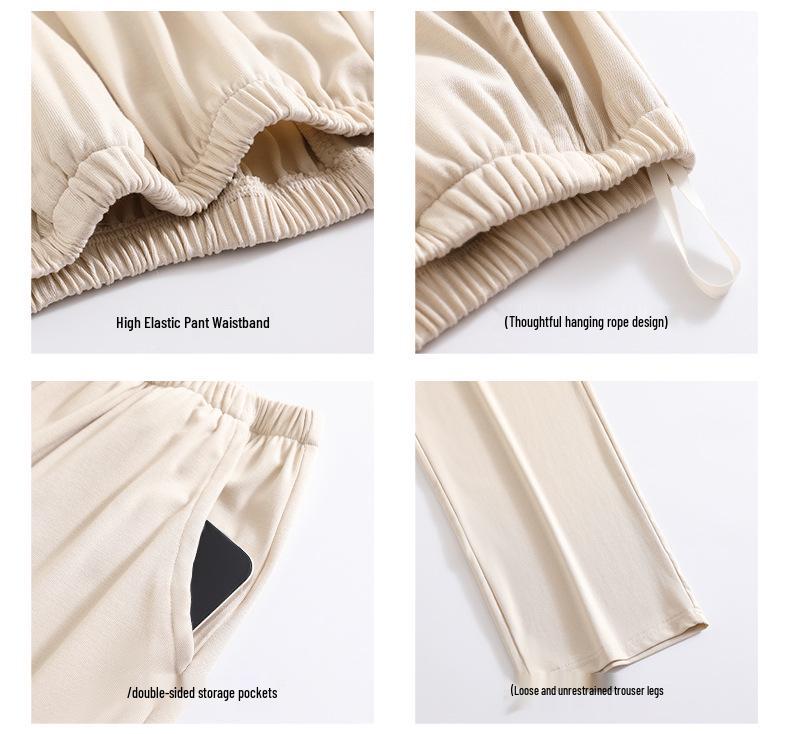 Women's Pure Cotton Long Sleeve Pajama Set with Chest Pads - 2025 Autumn Collection