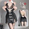 Erotic Underwear Women's Lace Free Teasing Perspective Hollowed-out Sexy Cheongsam Suit Uniform Temptation