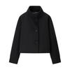 European and American style, new women's clothing, versatile, fashionable, foreign style stand-up collar breasted woolen coat