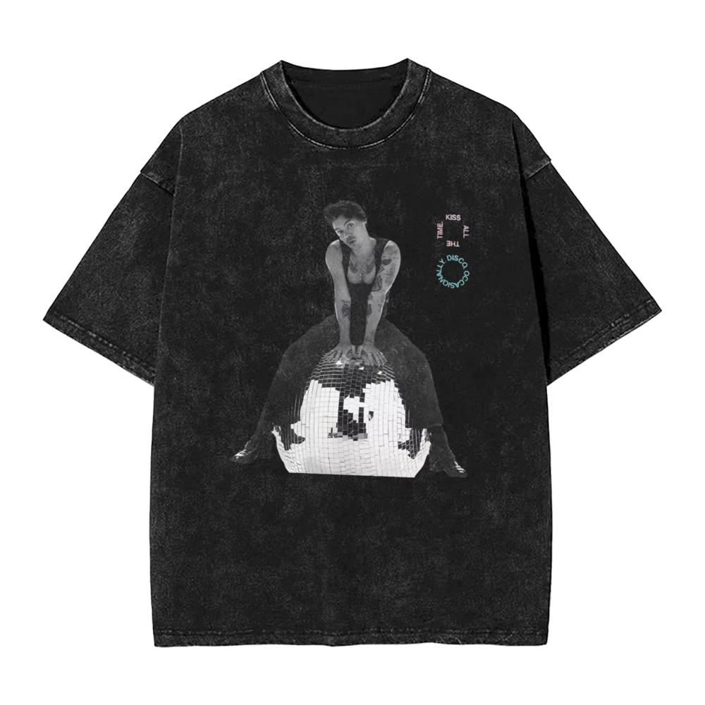 2026 Senaste H-Harry S-Styles Fläkt Herr Dam T-shirt Tvättad Vardaglig T-shirt Kortärmad Rundhalsad T-shirt Bomull Vuxenkläder Sommar