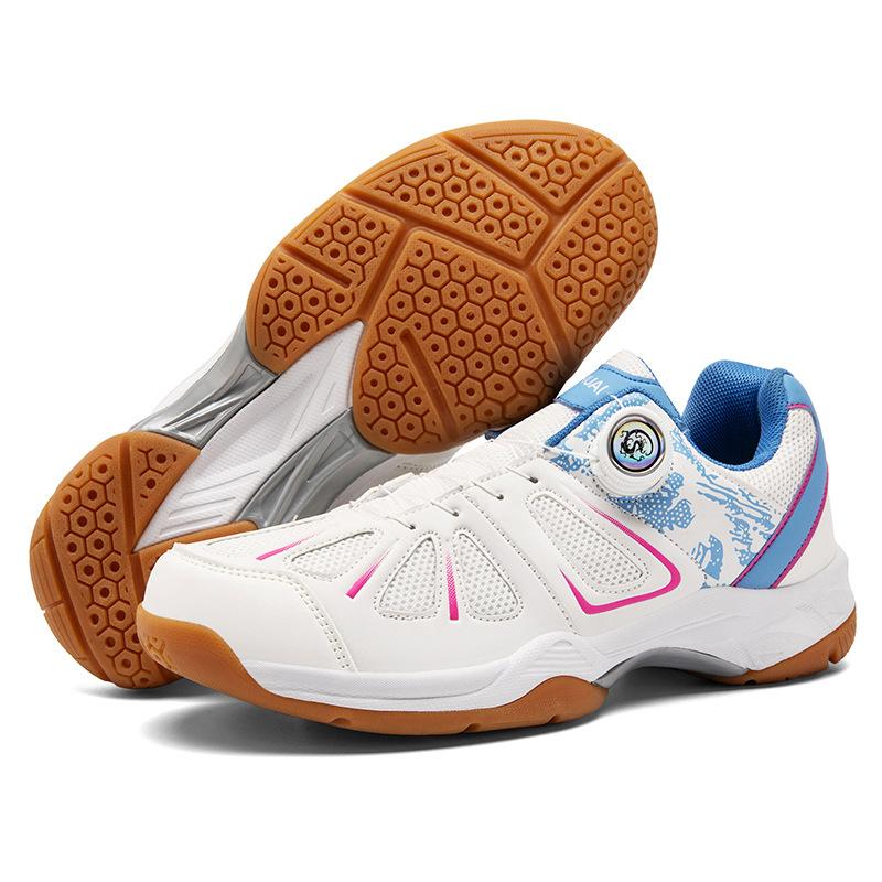 9107 Chaussures Hommes Femmes Boucle Rotative Badminton Basse Top Tennis de Table Maille Sports