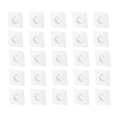 - Hooks Reusable Transparent Traceless Wall Hanging Hooks 25pcs