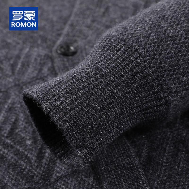 ROMON Men's 100% Cashmere Thickened V-Neck Cardigan
