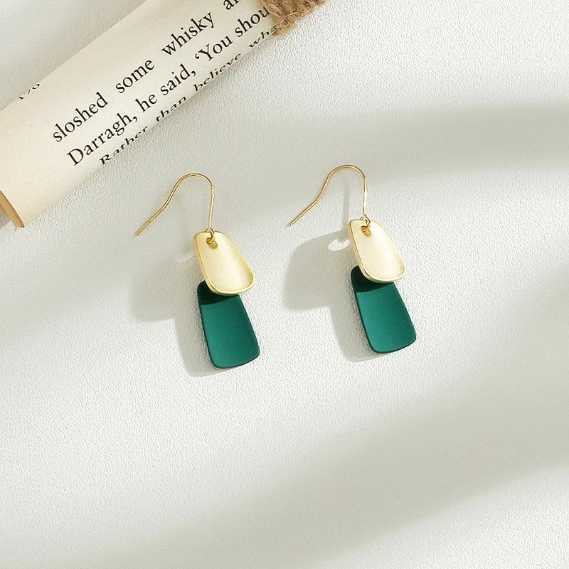 Cercei lungi cu cristale verzi pentru femei, cu pandantive în formă de floare, imitație zirconiu, cercei cu frunze metalice, cadou pentru petrecere