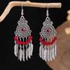 Bohemian Fringed Turquoise Earrings, Retro Minority Style Earrings, Personalized Temperament Earrings.
