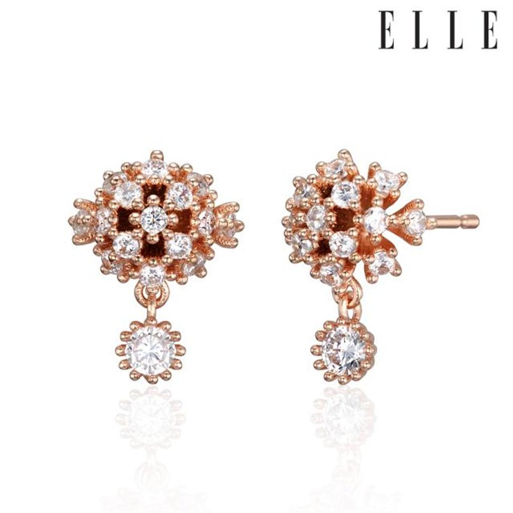 

[ELLE Jewelry] 14K GF Fine Solitaire Two-Pin Earrings ELGPEE528 rose gold