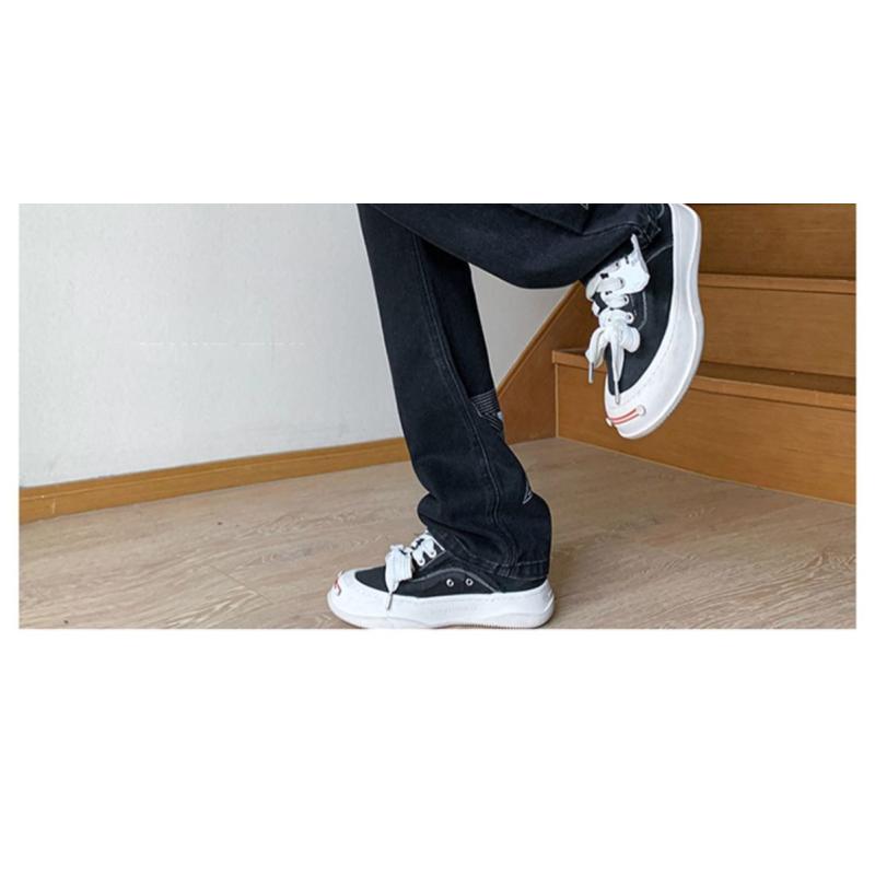 Calças estilo americano vibe high street bordado azul claro estrela jeans design masculino senso calças retas