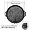 KOSUN Korean Barbecue Pan Round Multipurpose Casting Aluminum BBQ Guipan Pot with Oil Hole House Outdoor Camp Cooker All Stove