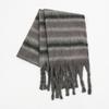 New mohair scarf winter women's high-end color matching striped couple warm thickened scarf shawl