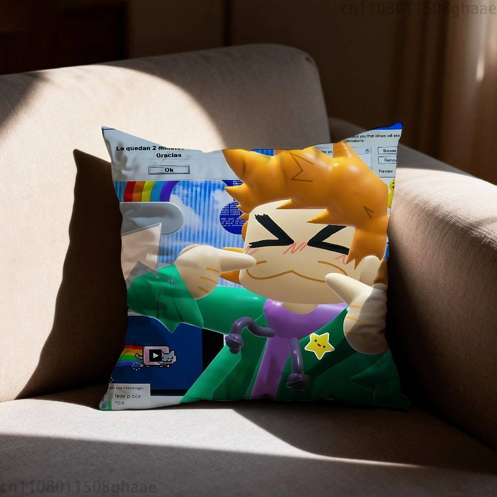 Anime Eddsworld matte Kissenhülle lässiger Stil Dekoration geeignet für Heimdekoration ohne Kissenkern