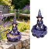 Halloween Party Decoration Meditating Witch Garden Bird Feeder, Resin Sitting Statue Wild Food Station Outdoor Wall Mounted Feeder for Deck Yard Porch
