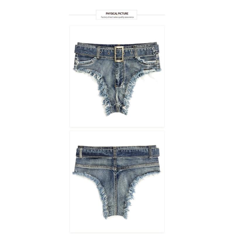 Høst Sexy Jeansshorts Hotpants Høy midje Sexy hull