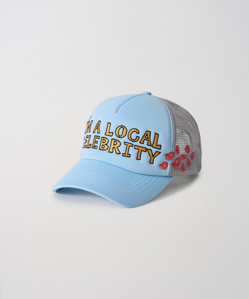 Gameoncheupaeb Im A Lcoal Celebrity Trucker Cap (Sky Blue)
