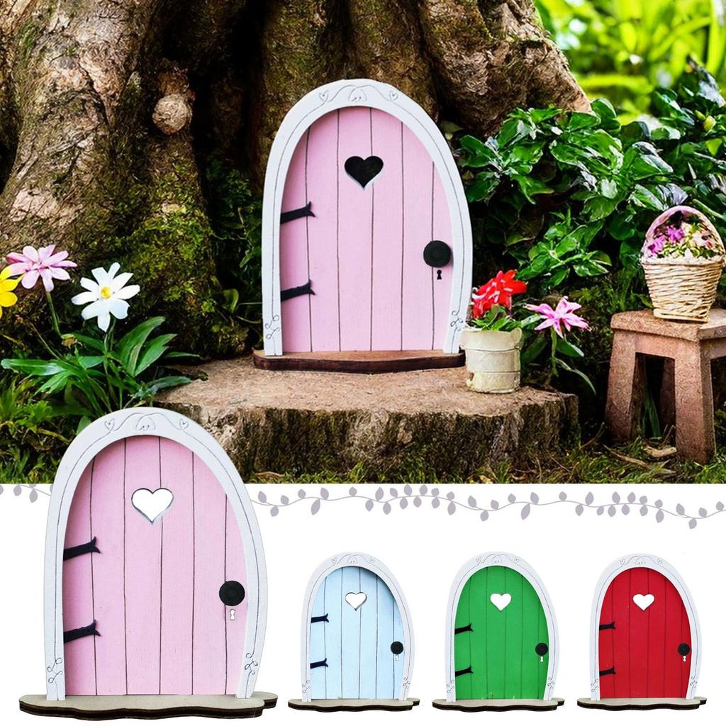 Courtyard Micro-landscape Color Elf Door Fairy Tale Garden Atmosphere Wall Arrangement Wooden Ornaments Wooden Handicrafts