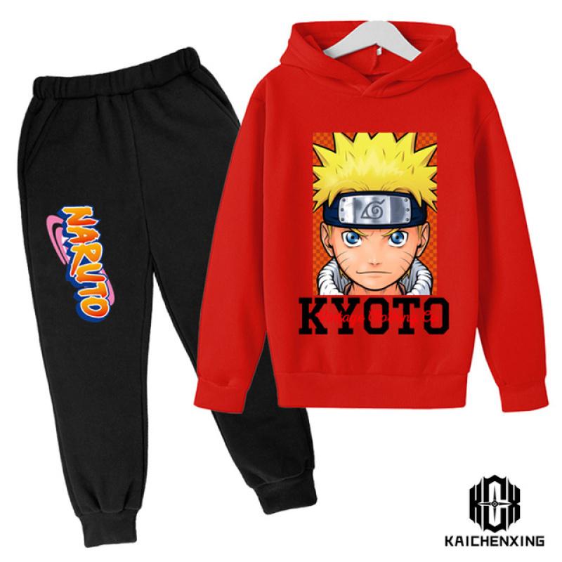 2023 Mode Kinderkleidung Anzug Jungen Naruto Hoodie Hosen 2 Stück Kinder Cartoon Naruto Trainingsanzug Junge Naruto Anzug