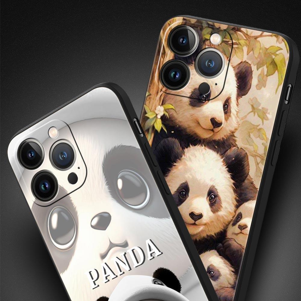 Baby Panda Phone Case Cover for iPhone 17 16 15 14 13 12 Pro Max 11 Pro Max 17 AIR Plus Shockproof Soft TPU Shell Fundas Capas