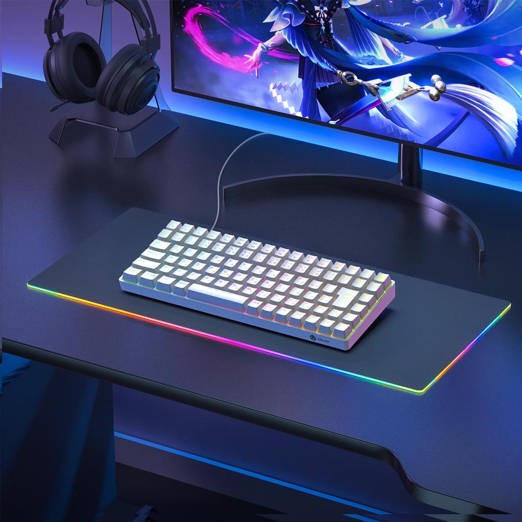 iClever G05 Tenkeyless Mechanical Gaming Keyboard, Japanese Layout, 88 Keys, 75% Size, 23 RGB Backlights, Customizable Backlighting, Quiet, Wired,
