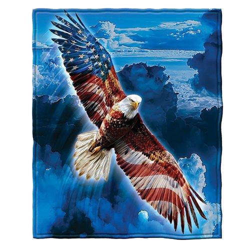 Eagle American Flag digital-printed polyester Bedroom velvet flannel cover blanket Fleece soft sofa cover blankets for beds