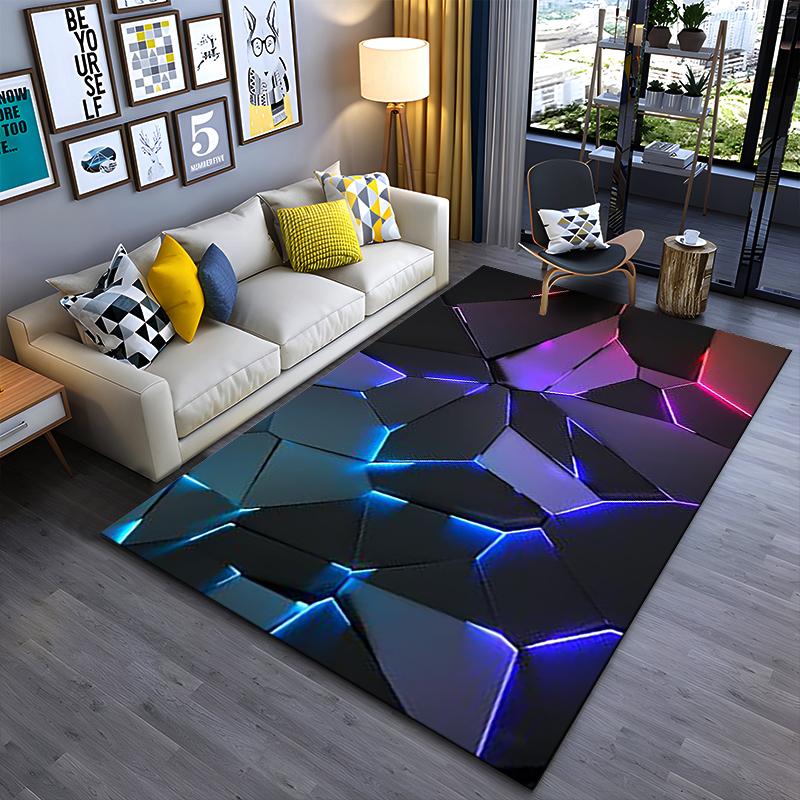 

Abstract 3D Carpet with LED Lights Suitable for use as an anti-slip game mat for living room and bedroom sofas 40x60cm( 15x23in )