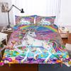 Cartoon Pink Bedding Sets 2/3 Pcs Duvet Cover Set Pillowcases Starry Sky Rainbow Unicorns Bedding Set For Girl EU Twin Single