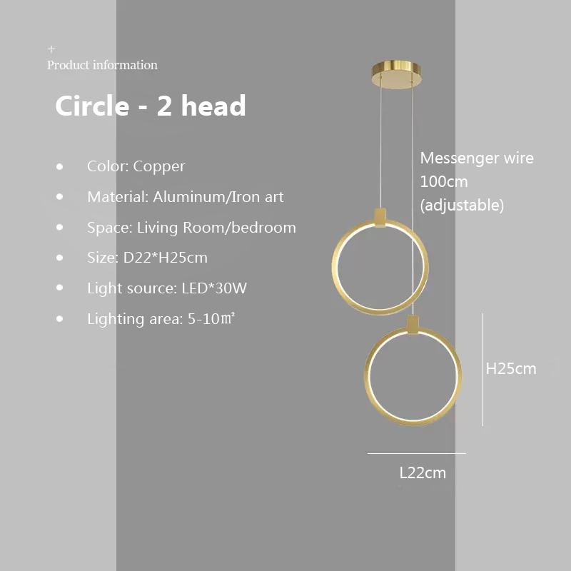 Modern LED Minimalist Pendant Light Chandelier For Bedroom Restaurant Living Room Gold Black Hanging Lamp Decoration Fixtures