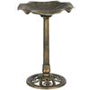 71cm Bird Bath for Garden. Standing Pedestal Birdbath with Lotus Leaf Basin. Vintage Decorative Bird Bath Bowl for Outdoor. Bronze Tone