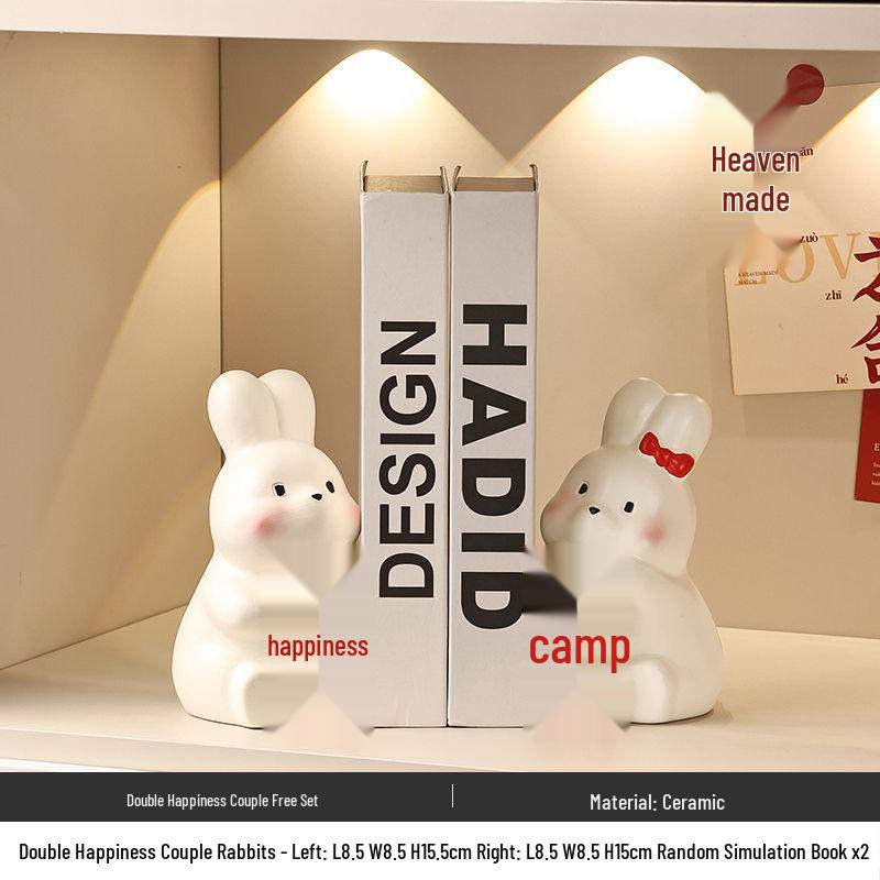 Creative Double Happiness Rabbit Ornament - Newlywed Gift for Home Decoration, Wedding, or Valentine's Day