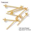 Base per orecchini a perno in ottone placcato oro 14K, perno vuoto, vassoio per orecchini a perno, tappo per orecchie per la creazione di orecchini fai-da-te, accessori