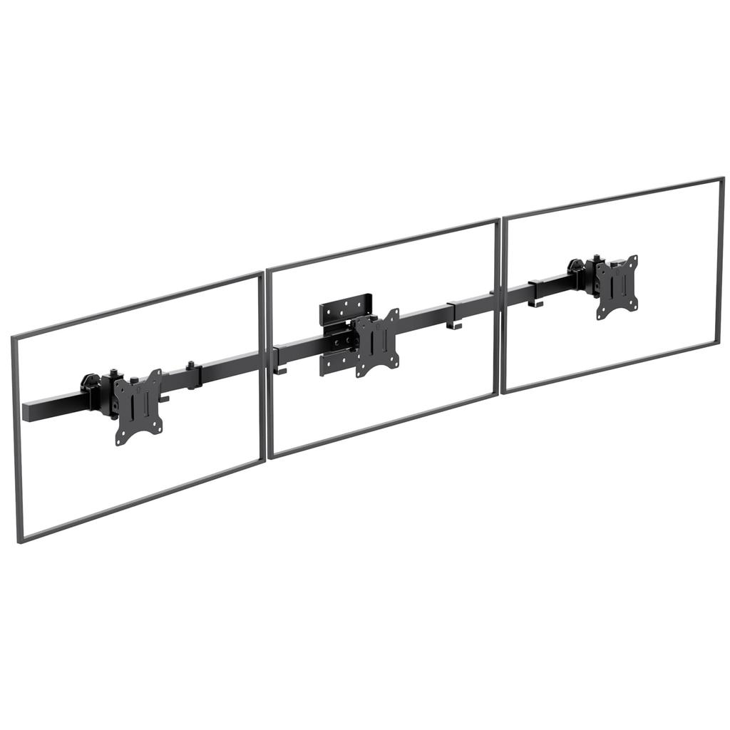 WALI Triple Monitor Wall Mount for Inch Computer Monitor Swivel Tilt Wall Mount for 3 Screens with Mounting Max Weight Capacity Per Arm Black 17-32
