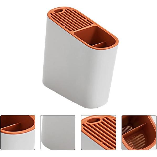 HEMOTON Dish Drying Rack Dish Drainer Block Holder Storage Organizer Chopstick Holder Storage Kitchen Cutlery Scissor Block Set (Random Color)