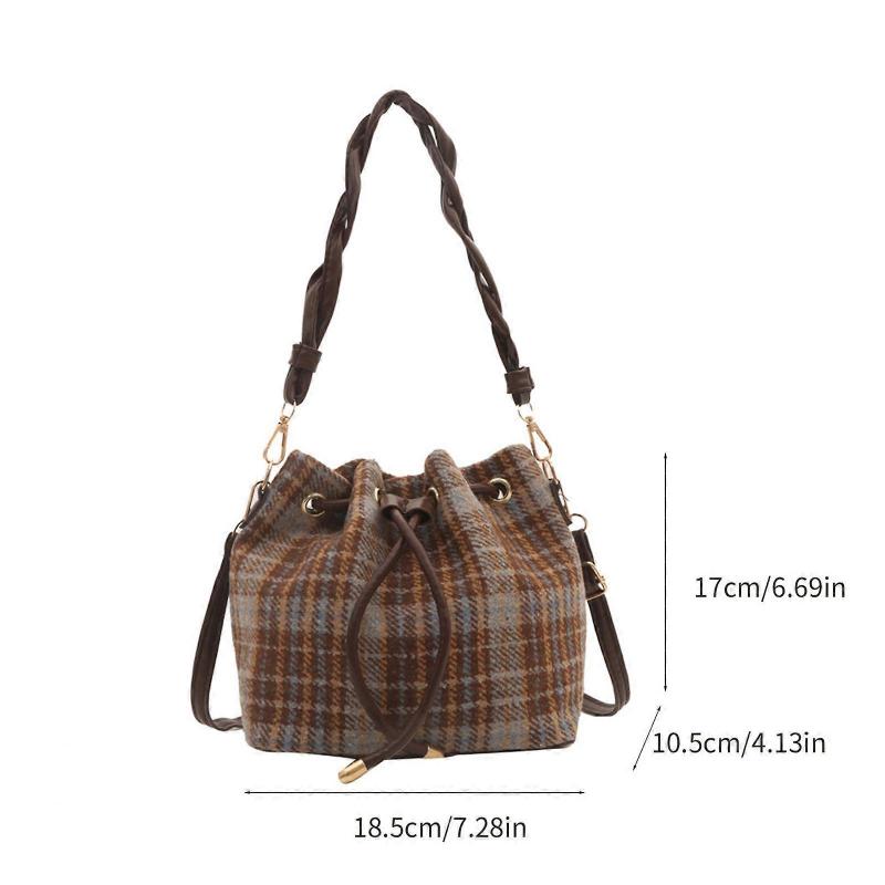 Damen Bucket Bag Herbst Winter Schultertasche Damen Messenger Bag Mode Umhängetasche Koreanischer Stil Handtasche Freizeittasche Grau