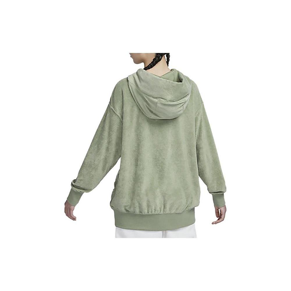(WMNS) Nike Terry Drawstring Hoodie 'Green' Women's DV7825-386