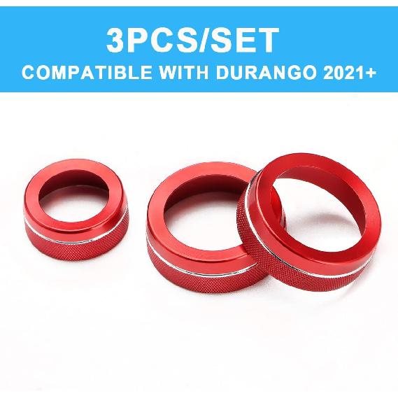 Auovo Volume Knob Tune Knob Air Conditioner Knob Covers Compatible for Durango 2021 2022 2023 2024 Car Interior Trim Decorations Air Conditioner