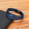 Luxury Fashion Hand-Woven Leather Bracelet Multilayer Men's Bangles Stainless Steel Magnetic Buckle Party Jewelry Gift