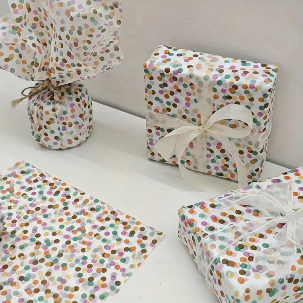 20Pcs Four-Color Christmas Wrapping Paper Polka Dot Pattern Gift Wrapping Paper Wedding
