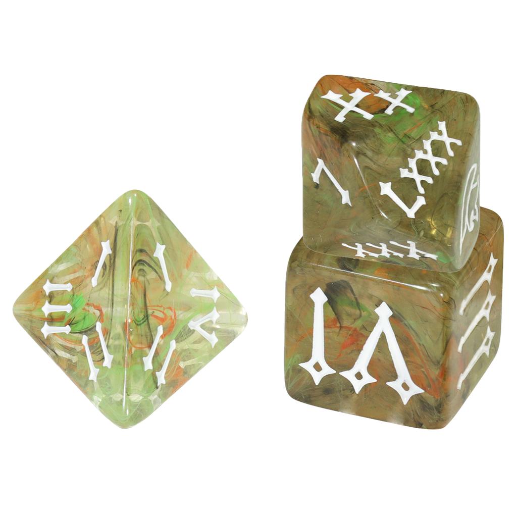 Roman Digital Dice 7pcs Polyhedral Dice Set for Table Game DND TPRG, as Gift and Collection