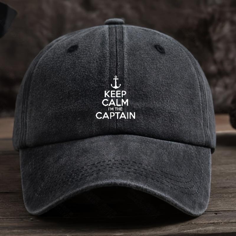 Fun  Keep I M The Captain  Printed Baseball Cap Adjustable Breathable Hat