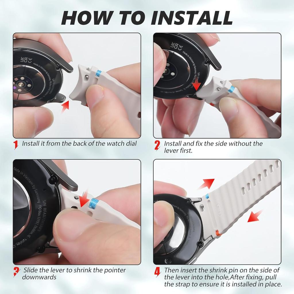 Sport Straps for Samsung Galaxy watch 4/5/6/7/6 classic 44mm 40mm 2 Pcs Original Silicone bracelet correa Galaxy watch 7 Band