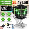 360° Rotary LD Green Laser Level 3D 12 Line Cross Self Leveling Measure Tool LED Display