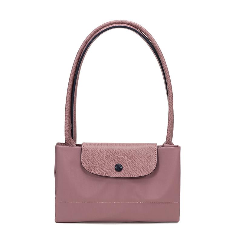 Longchamp Le Pliage Club 31 Large Capacity Button Zipper Closure Canvas Bag Women Shoulder Bags New-Vintage-Pink 1899619P44