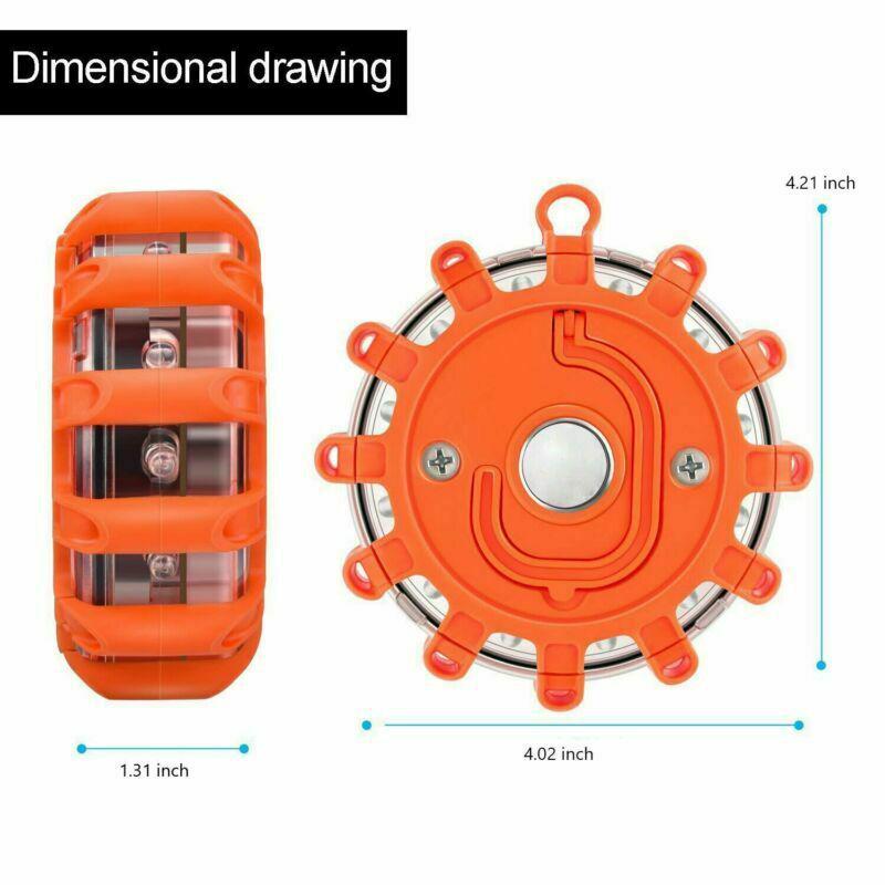 Rotating LED Warning Lights - 3pcs: Orange Car Safety & Traffic Alerts