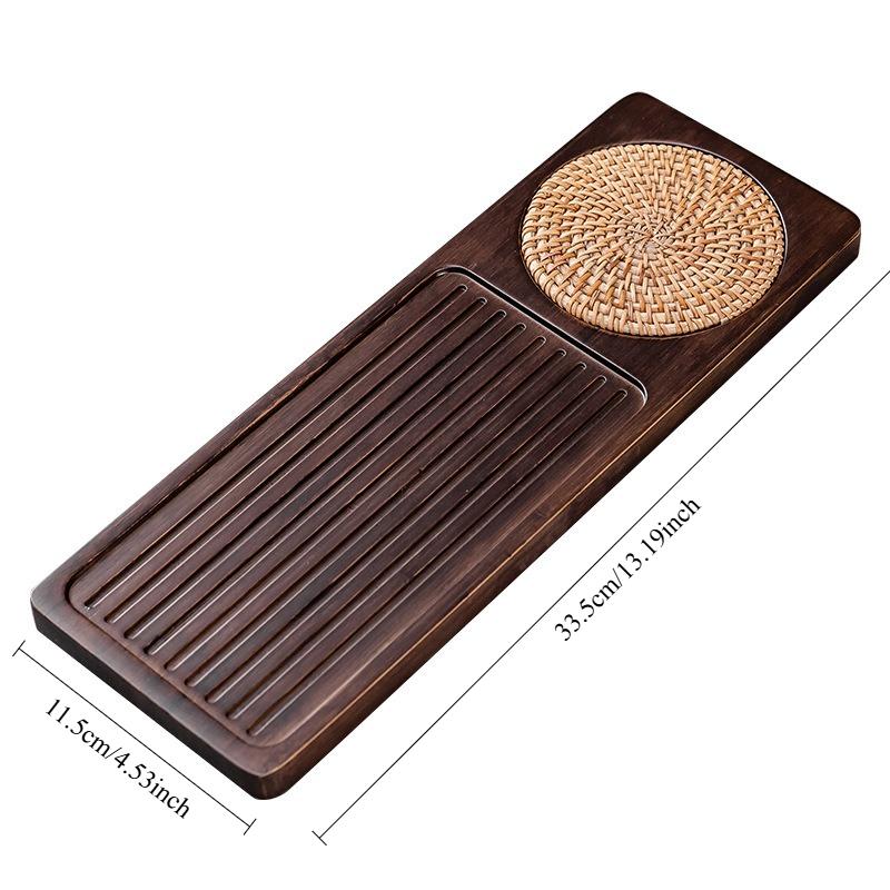 Decorative Bamboo Tea Tray Tea Ceremony Trays Chinese Tea Accessories Solid Bamboo Wood Tea Tray Portable  Hotel Tea Plate