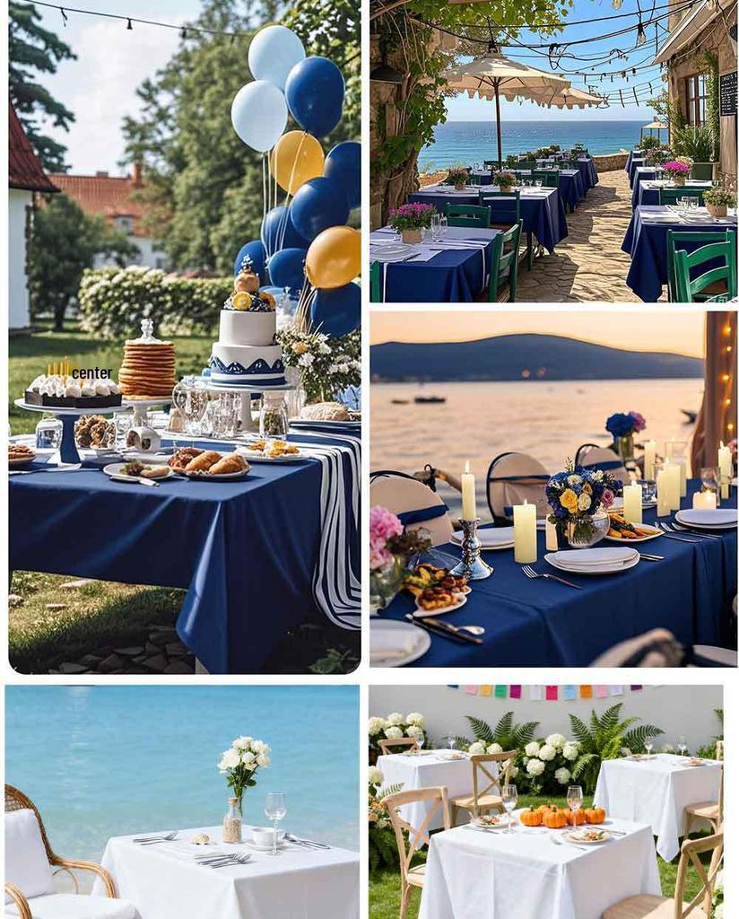 Nordic Solid Color Polyester Tablecloth for Outdoor Weddings, Parties, and Restaurants