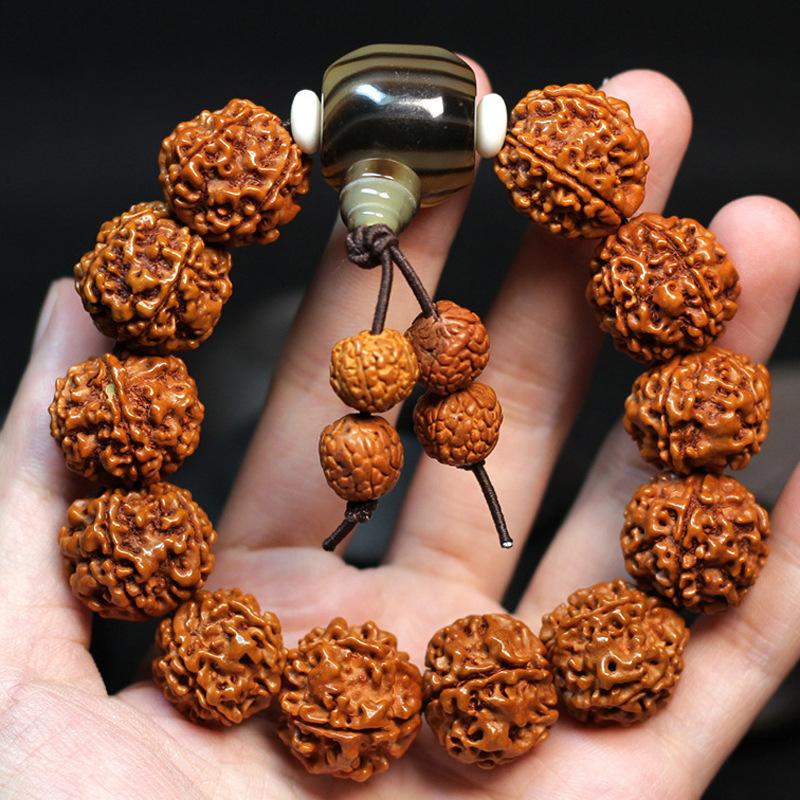 Nepalese five-petal burst meat source toothless big diamond Bodhi bracelet bracelet Wenwan Buddha beads,Christmas gift, Stocking stuffers