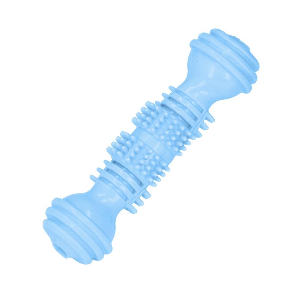 Bite Tough Dumbbell Dog Chew Toy TPR Made Puppy Teeth Cleaning Toy Pet Chew Stick  Teeth Cleaning