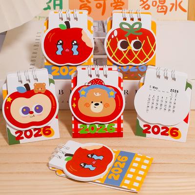 1Pcs 2026 Mini Calendar Cartoon Capybara Desk Calendar Office School Portable Calendar Christmas Gift For Friends Desk Decor