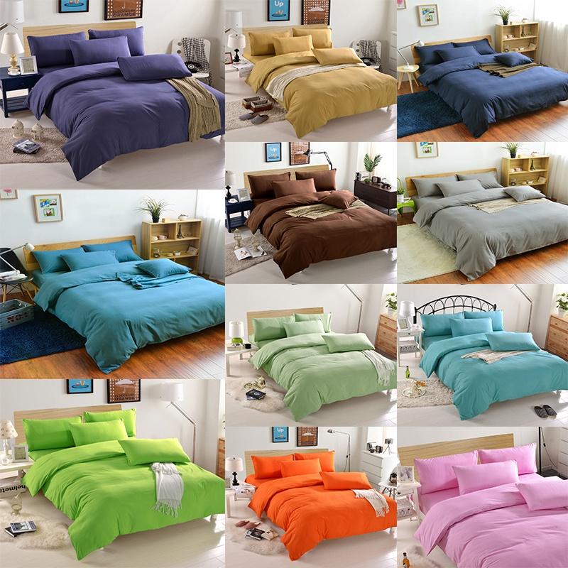 Luxuriously Soft Bedding Set With Pure Color Duvet Cover And Pillowcases